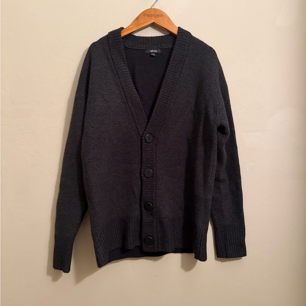 Allbirds Black Merino Wool Cardigan Women’s S Button Front Sustainable Cozy